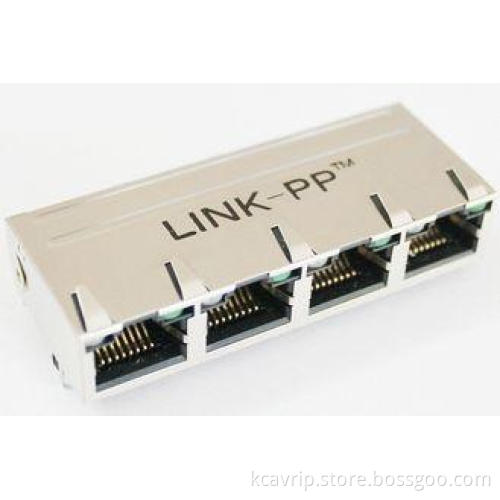 HUB Multi-port RJ45 Modular Jacks , 1 X 4 Ports RJ45 PCB Co
